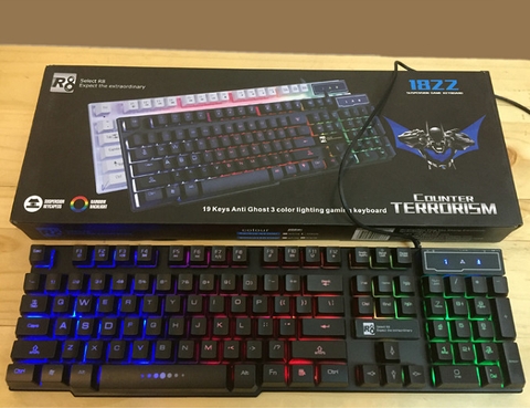 Keyboard R8 giả Cơ  KB-1822 Led Cổng Usb