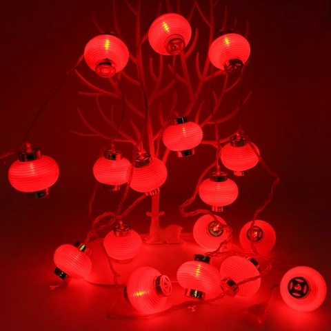 Dây Đèn Led Lồng Đèn Ngang Tròn 5m 16 Bóng 8cm