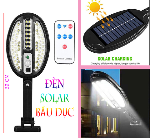 Đèn Pha Năng Lượng Mặt Trời ( Bầu Dục ) remos điều khiển