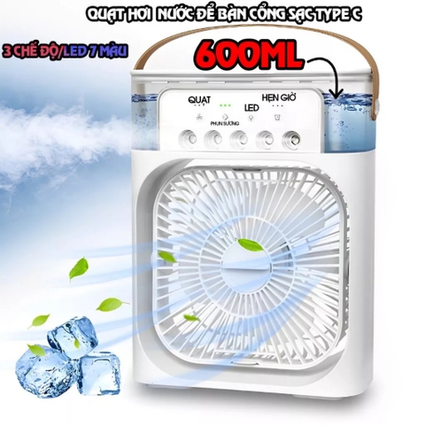 Quạt Hơi Nước Phun Sương 5 Bec 20x26cm Nguồn USB