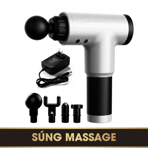Máy Massage Gun KH-320 ( 4 Đầu ) Đầu Đồng Cao Cấp