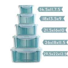 Set 5 Hộp Kèm Rổ Có Nắp Trong Suốt