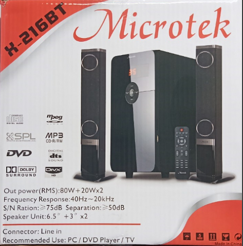 Loa Máy Tính 2.1 Microtek X-216BT Bluetooth-Chính Hãng
