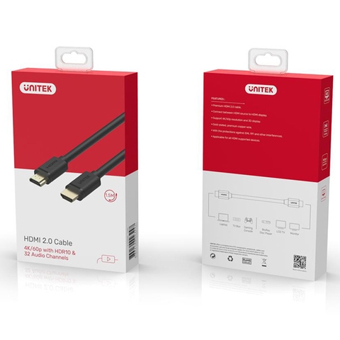 Cáp hdmi 4K UNITEK 3m ( Y-C139m ) chính hãng