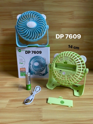 Quạt Sạc Tích Điện DP-7609 Để Bàn