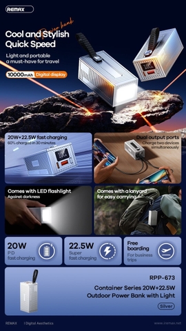 Pin Dự Phòng 10.000mah REMAX RPP-673 CHÍNH HÃNG