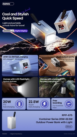 Pin dự phòng 20.000mah Remax RPP-675 CHÍNH HÃNG