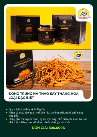 Đông trùng hạ thảo sấy thăng hoa loại đặc biệt