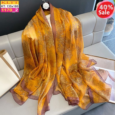 Khăn Lụa Tơ Tằm Thế Giới Khăn Đẹp cao cấp KLTT 17002