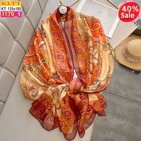 Khăn Lụa Tơ Tằm Thế Giới Khăn Đẹp cao cấp KLTT 17901