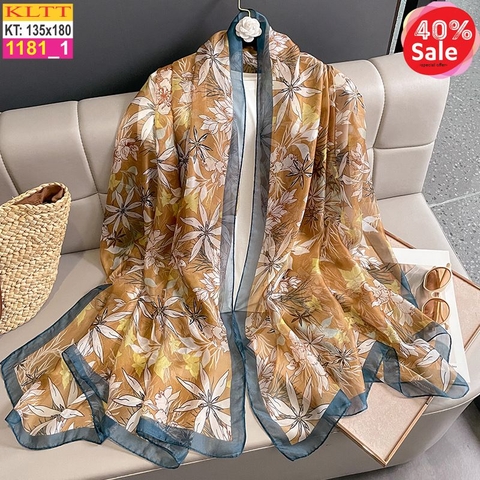 Khăn Lụa Tơ Tằm Thế Giới Khăn Đẹp cao cấp KLTT 18101