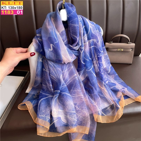 Khăn Lụa Tơ Tằm Thế Giới Khăn Đẹp cao cấp KLTT 18301