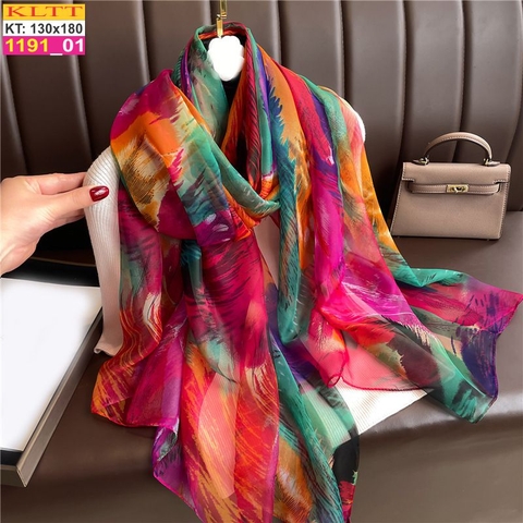 Khăn Lụa Tơ Tằm Thế Giới Khăn Đẹp cao cấp KLTT 19101