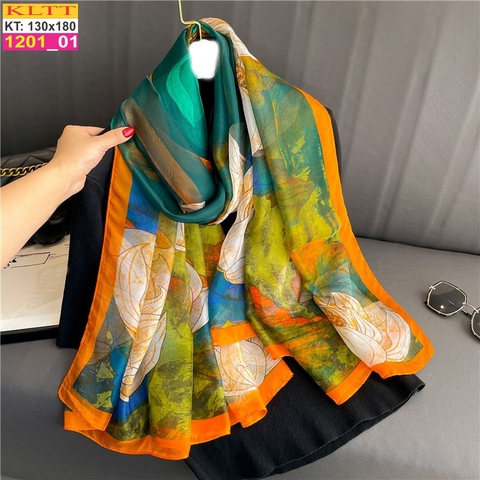 Khăn Lụa Tơ Tằm Thế Giới Khăn Đẹp cao cấp KLTT 20101