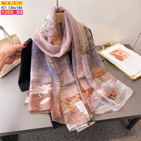 Khăn Lụa Tơ Tằm Thế Giới Khăn Đẹp cao cấp KLTT 208_02