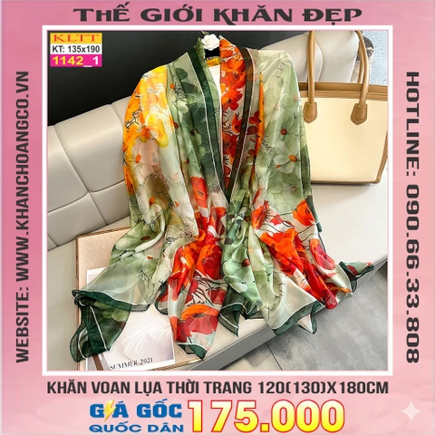 Khăn Lụa Tơ Tằm Thế Giới Khăn Đẹp cao cấp KLTT 14201