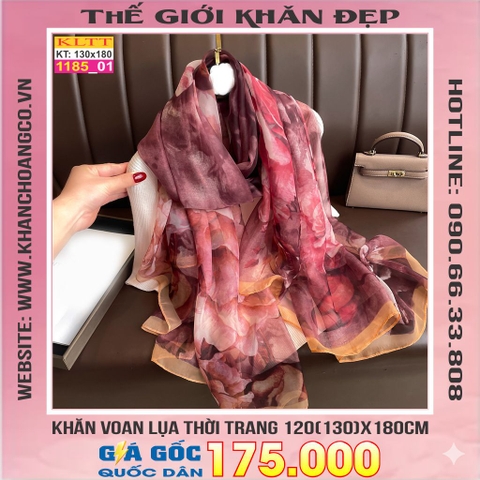 Khăn Lụa Tơ Tằm Thế Giới Khăn Đẹp cao cấp KLTT 18501