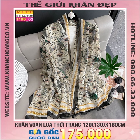 Khăn Lụa Tơ Tằm Thế Giới Khăn Đẹp cao cấp KLTT 19002