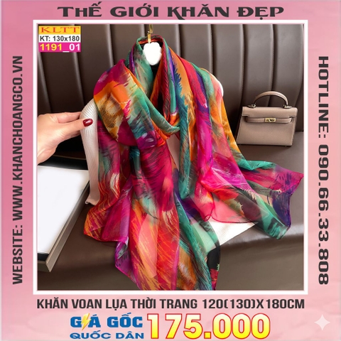 Khăn Lụa Tơ Tằm Thế Giới Khăn Đẹp cao cấp KLTT 19101