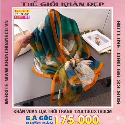 Khăn Lụa Tơ Tằm Thế Giới Khăn Đẹp cao cấp KLTT 20101