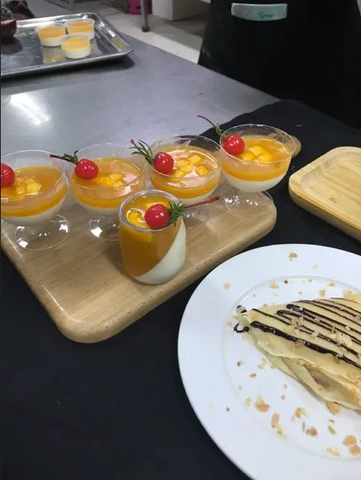 PANNA COTTA AND CREPES ARE THE UNIQUE AND UNPARALLELED CREATIONS OF THE BAKING AND PASTRY CLASS K28A.