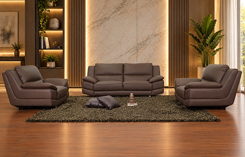 Bộ sofa da thật 191LX/GM5292 màu nâu hồ đào (Pecan)