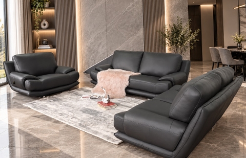 Bộ sofa da thật 202/EB7480 màu nâu (Brown) tại MELINH FURNITURE