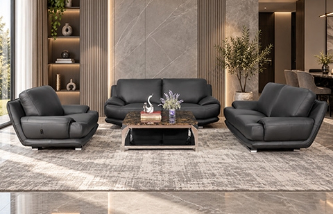 Bộ sofa da thật 202/EB7480 màu nâu (Brown)