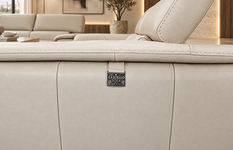 Bộ sofa da Ý GINESTRA Cat C 3147 màu xám ngọc trai Pearl Grey tại MELINH FURNITURE