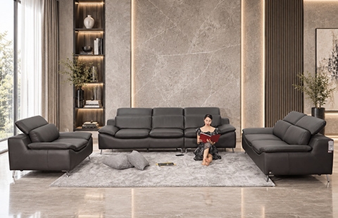 Bộ sofa da thật 8508/FRM 2012 cỡ lớn, gồm ghế 1, 2 và 3 chỗ