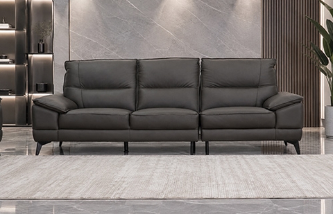 Bộ sofa da thật 7218/FL Monza 3588 màu nâu đậm, gồm ghế 1, 2 và 3 chỗ tại MELINH FURNITURE