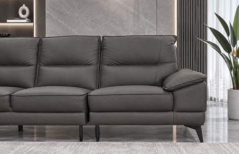 Bộ sofa da thật 7218/FL Monza 3588 màu nâu đậm, gồm ghế 1, 2 và 3 chỗ tại MELINH FURNITURE
