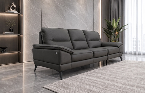 Bộ sofa da thật 7218/FL Monza 3588 màu nâu đậm, gồm ghế 1, 2 và 3 chỗ tại MELINH FURNITURE