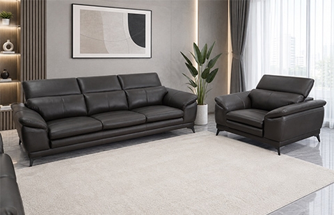 Bộ sofa da thật 212/HL TL 429 màu nâu socola, gồm ghế 1, 2 và 3 chỗ tại MELINH FURNITURE