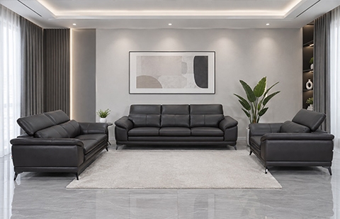 Bộ sofa da thật 212/HL TL 429 màu nâu socola, gồm ghế 1, 2 và 3 chỗ