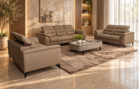 Bộ sofa da thật 8522/N-669 gồm ghế 3 chỗ và 2 chỗ tại MELINH FURNITURE