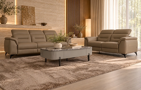 Bộ sofa da thật 8522/N-669 gồm ghế 3 chỗ và 2 chỗ tại MELINH FURNITURE