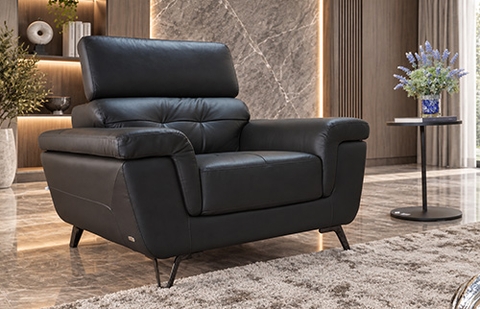 Bộ sofa da thật NFH 2266/2012HL màu nâu socola, tựa đầu nâng hạ tại MELINH FURNITURE