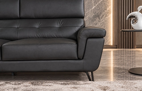 Bộ sofa da thật NFH 2266/2012HL màu nâu socola, tựa đầu nâng hạ tại MELINH FURNITURE