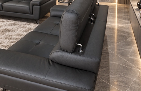 Bộ sofa da thật NFH 2266/2012HL màu nâu socola, tựa đầu nâng hạ tại MELINH FURNITURE