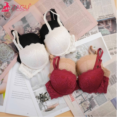 Áo Ngực Ren Cúp 3/4 Siêu Đẩy ZAGU 6101