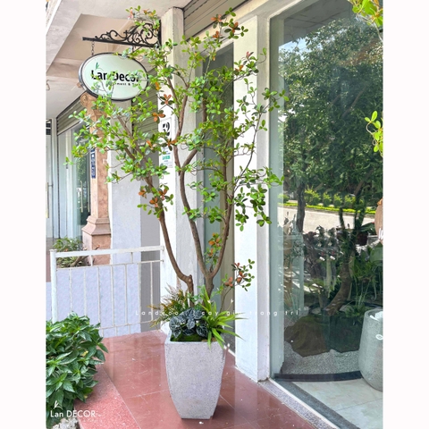 Cây Giả- Cây Lá Đỏ Giả Thiết Kế Tiểu Cảnh Độc Đáo, Trưng Bày Không Gian Mới Lạ (230cm)- CC1388