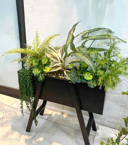 Kệ Cây Giả Trang Trí- Kệ Cây Giả Decor Cửa Hiệu Xanh, Trang Trí Không Gian Hiện Đại (100X50X110cm) - BC274