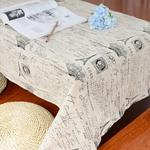 Vải Canvas họa tiết tháp effel - TB207