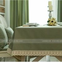 TB233 - Khăn trải bàn caro xanh cốm