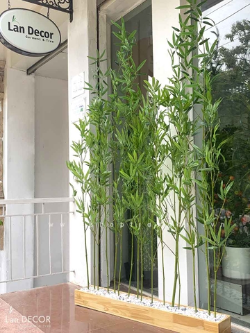 Bồn cây trúc quân tử giả trang trí nhà LanDecor (120cm) - BC074