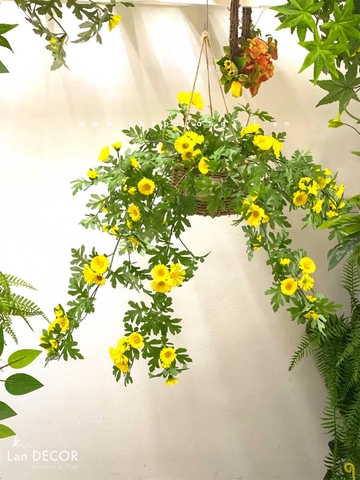 Giỏ hoa Dã Quỳ treo tường trang trí LanDecor ( 75cm) - CC623