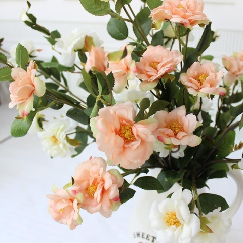 Hoa giả- CÀNH HOA HỒNG LEO TRANG TRÍ LANDECOR - HC637