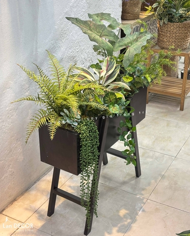 Kệ Cây Giả Trang Trí- Kệ Cây Giả Decor Cửa Hiệu Xanh, Trang Trí Không Gian Hiện Đại (100X50X110cm) - BC274