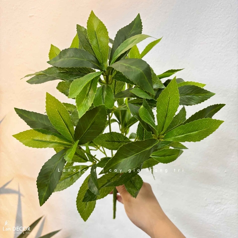 Cành Lá Giả- Cành Kim Ngân Lượng Giả Trang Trí Chậu Để Bàn (7 nhánh, 45cm)- HC1515